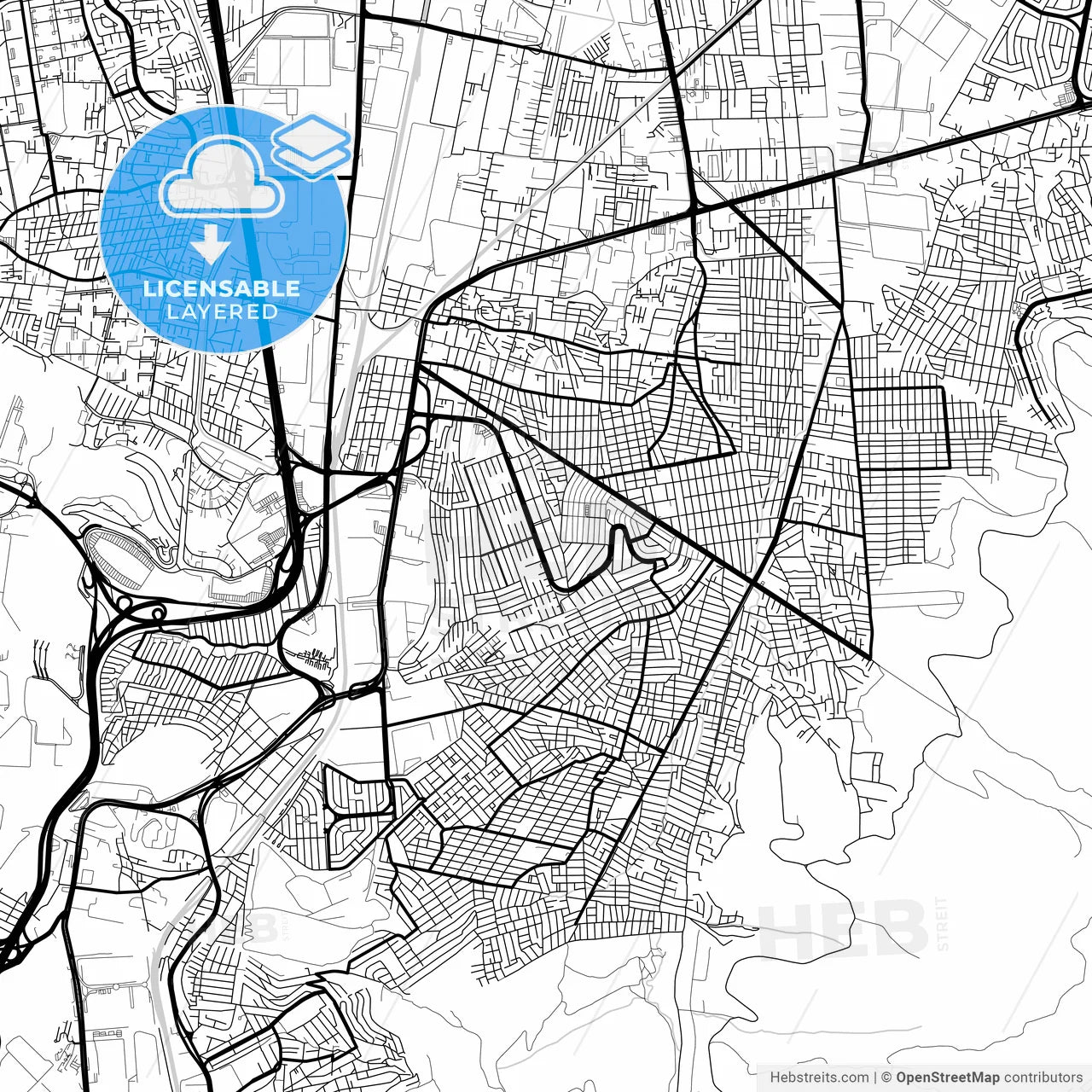 Layered PDF map of Buenavista, México, Mexico