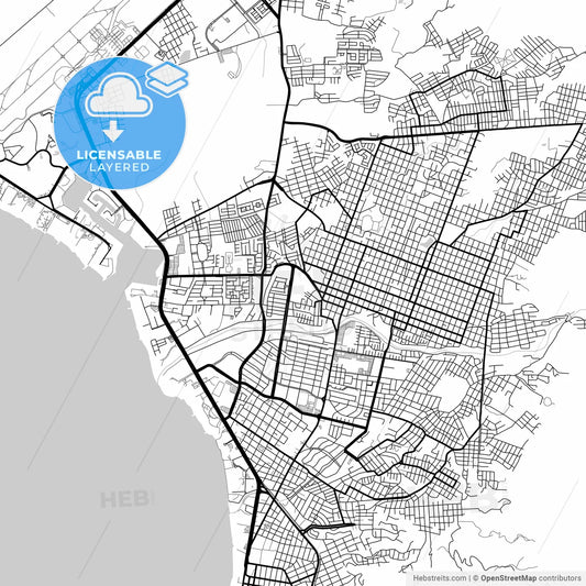 Layered PDF map of Puerto Vallarta, Jalisco, Mexico