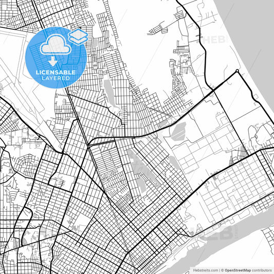 Layered PDF map of Ciudad Madero, Tamaulipas, Mexico