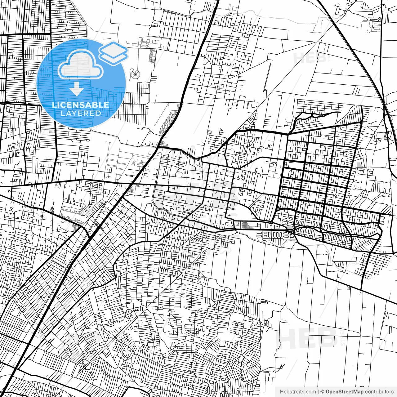 Layered PDF map of Chicoloapan de Juárez, México, Mexico