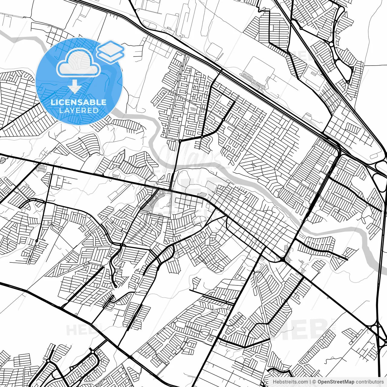 Layered PDF map of Ciudad Benito Juárez, Nuevo León, Mexico