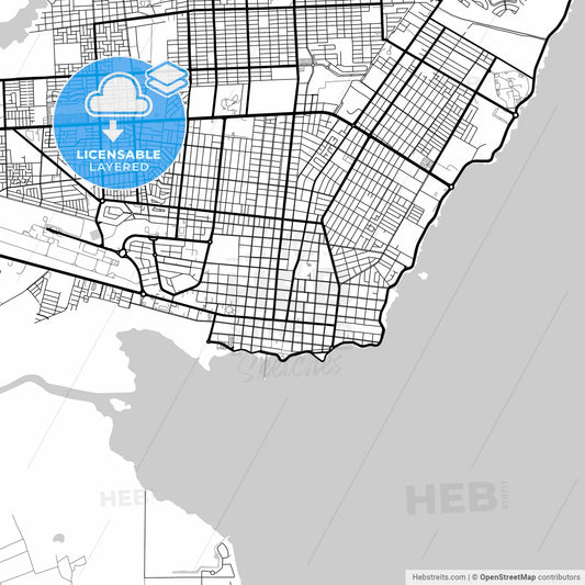 Layered PDF map of Chetumal, Quintana Roo, Mexico