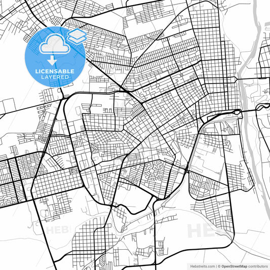 Layered PDF map of Piedras Negras, Coahuila, Mexico