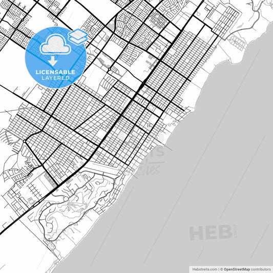 Layered PDF map of Playa del Carmen, Quintana Roo, Mexico