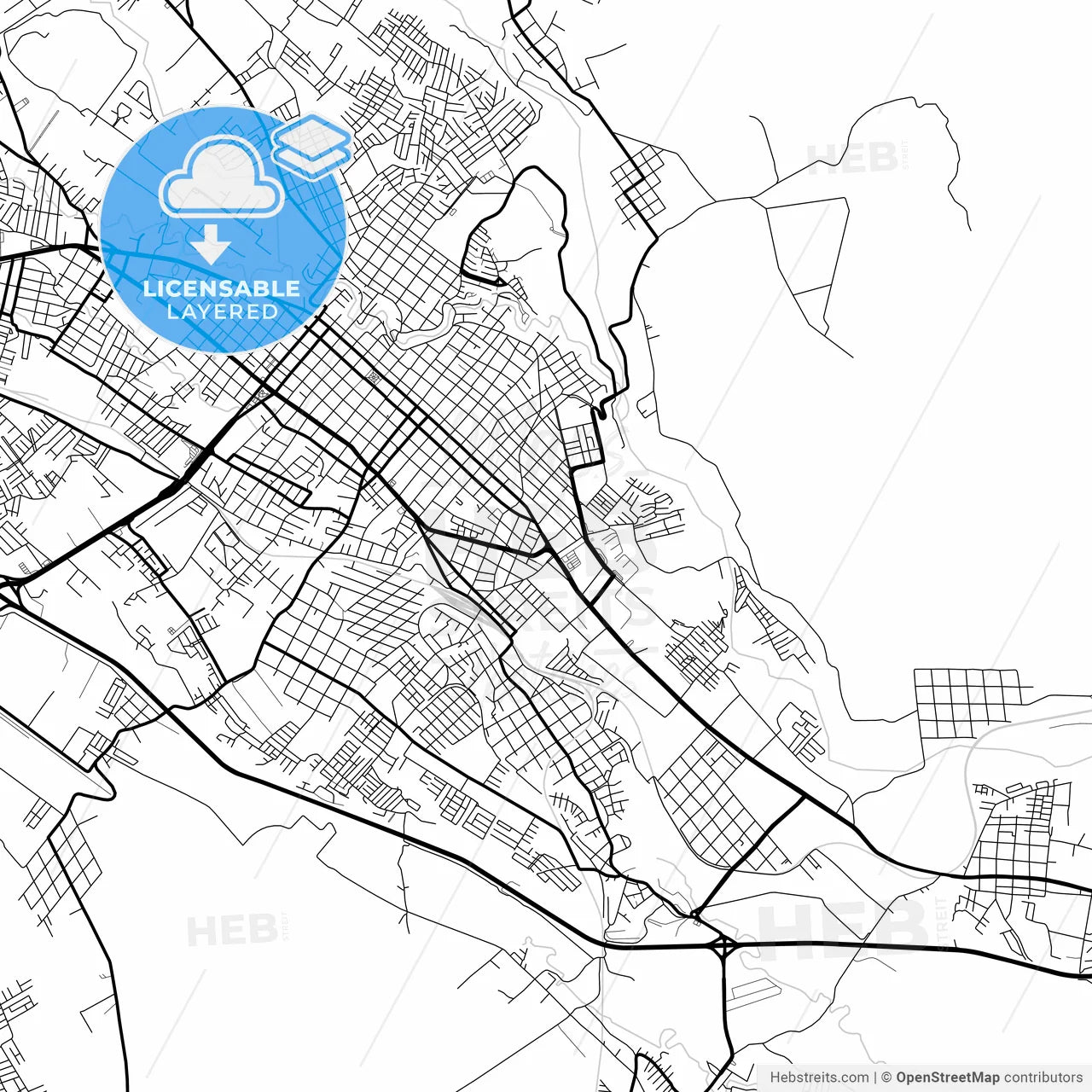 Layered PDF map of Córdoba, Veracruz, Mexico
