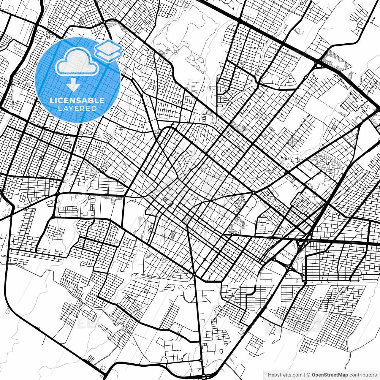 Layered PDF map of Colima, Colima, Mexico