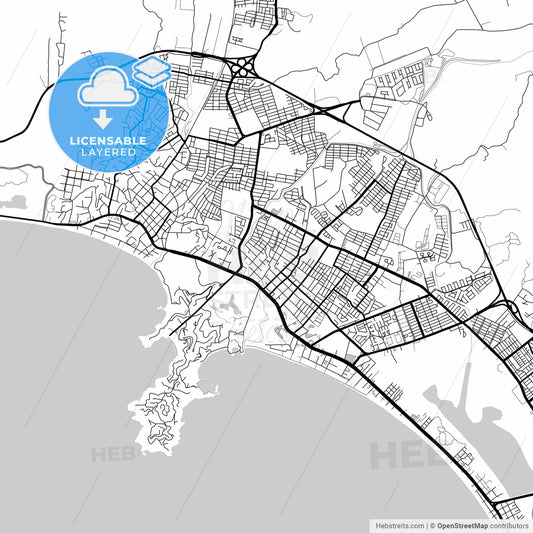 Layered PDF map of Manzanillo, Colima, Mexico