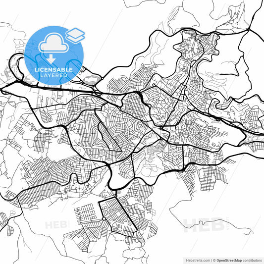 Layered PDF map of Zacatecas, Zacatecas, Mexico