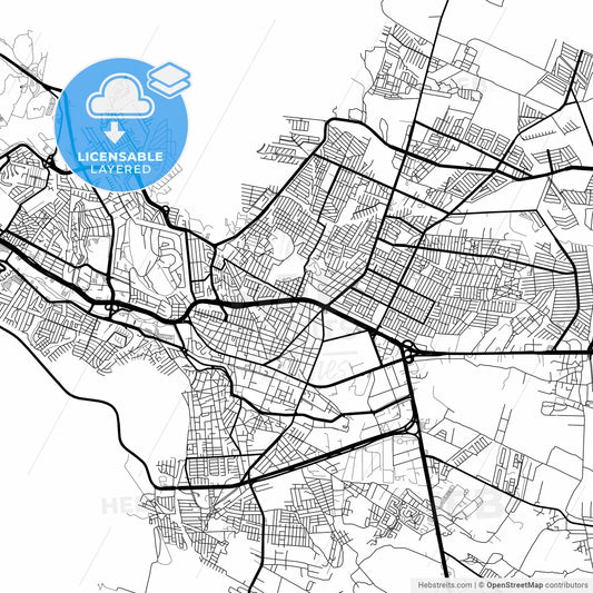 Layered PDF map of Guadalupe, Zacatecas, Mexico