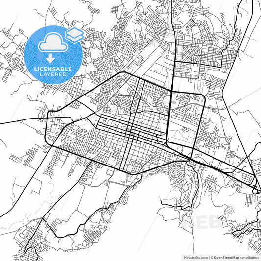 Layered PDF map of Iguala, Guerrero, Mexico