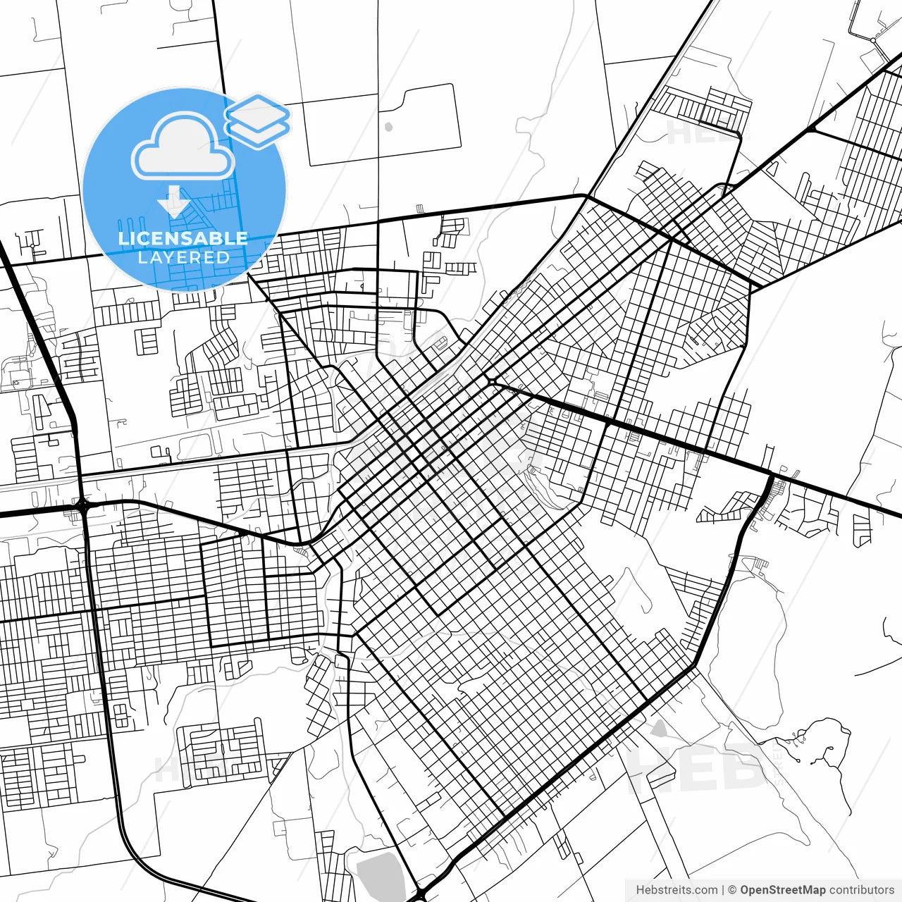 Layered PDF map of Ciudad Cuauhtémoc, Chihuahua, Mexico