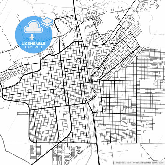 Layered PDF map of Navojoa, Sonora, Mexico