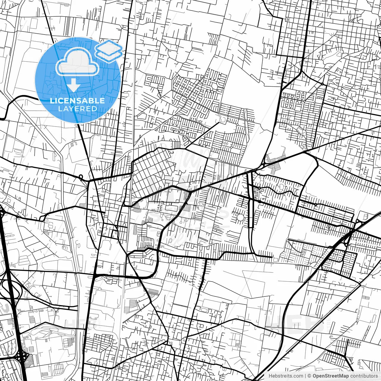 Layered PDF map of Cuautitlán, México, Mexico