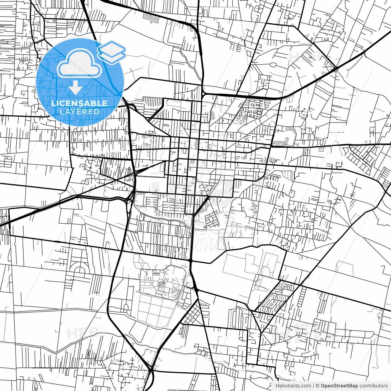 Layered PDF map of Texcoco, México, Mexico