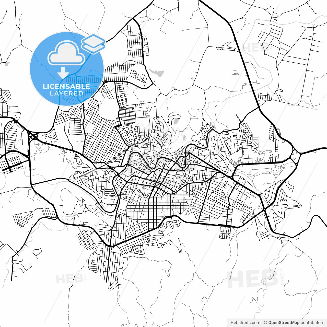 Layered PDF map of Hidalgo del Parral, Chihuahua, Mexico