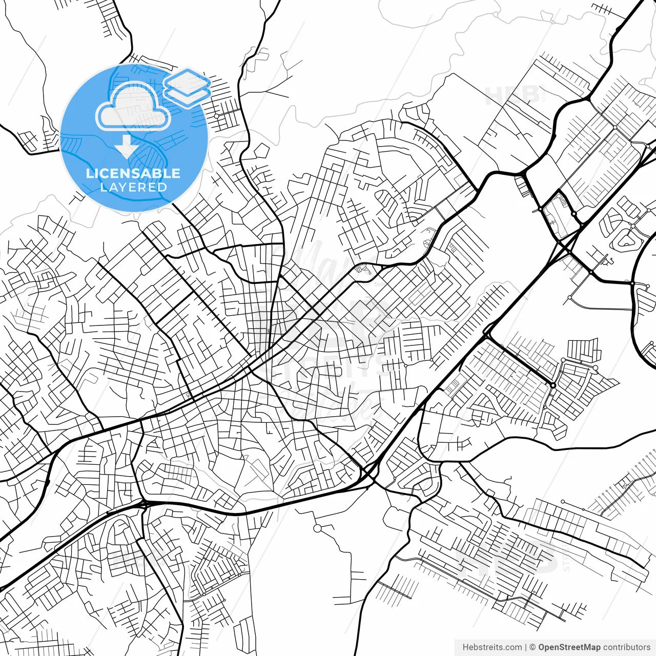 Layered PDF map of La Chorrera, Panamá Oeste, Panama