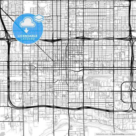 Layered PDF map of Phoenix, Arizona, United States