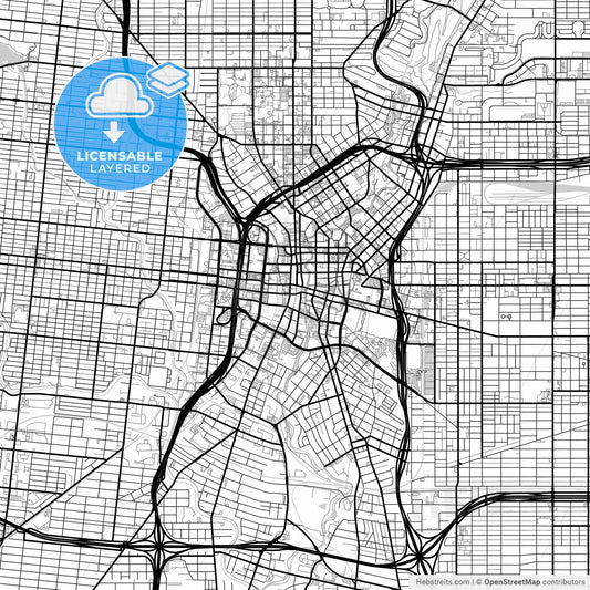 Layered PDF map of San Antonio, Texas, United States