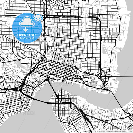 Layered PDF map of Jacksonville, Florida, United States