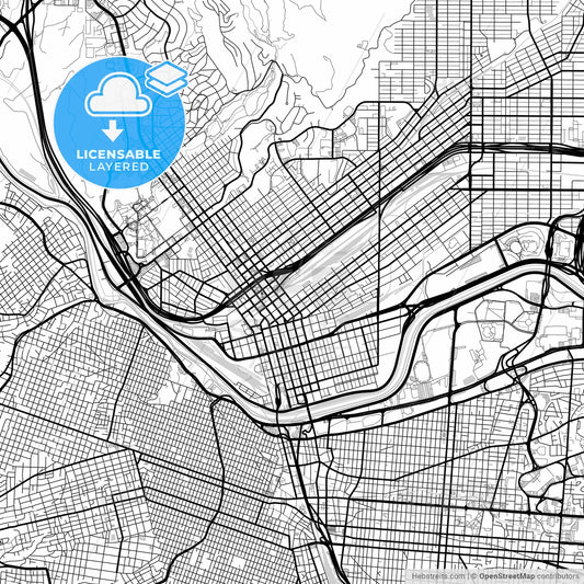 Layered PDF map of El Paso, Texas, United States