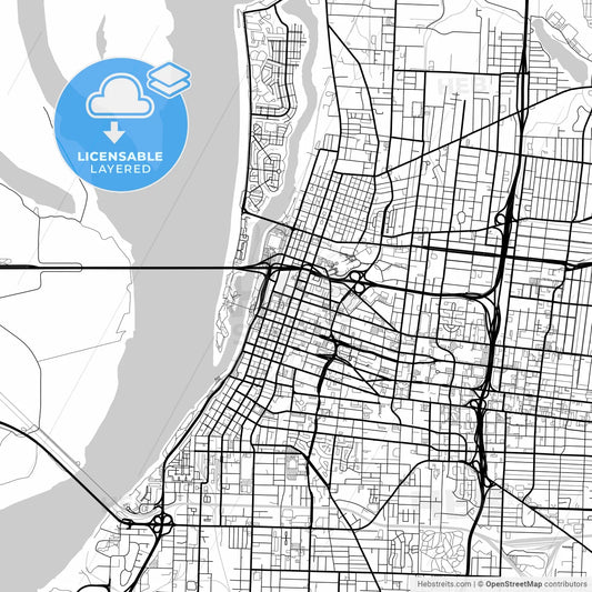 Layered PDF map of Memphis, Tennessee, United States