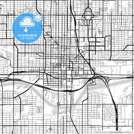 Layered PDF map of Oklahoma City, Oklahoma, United States