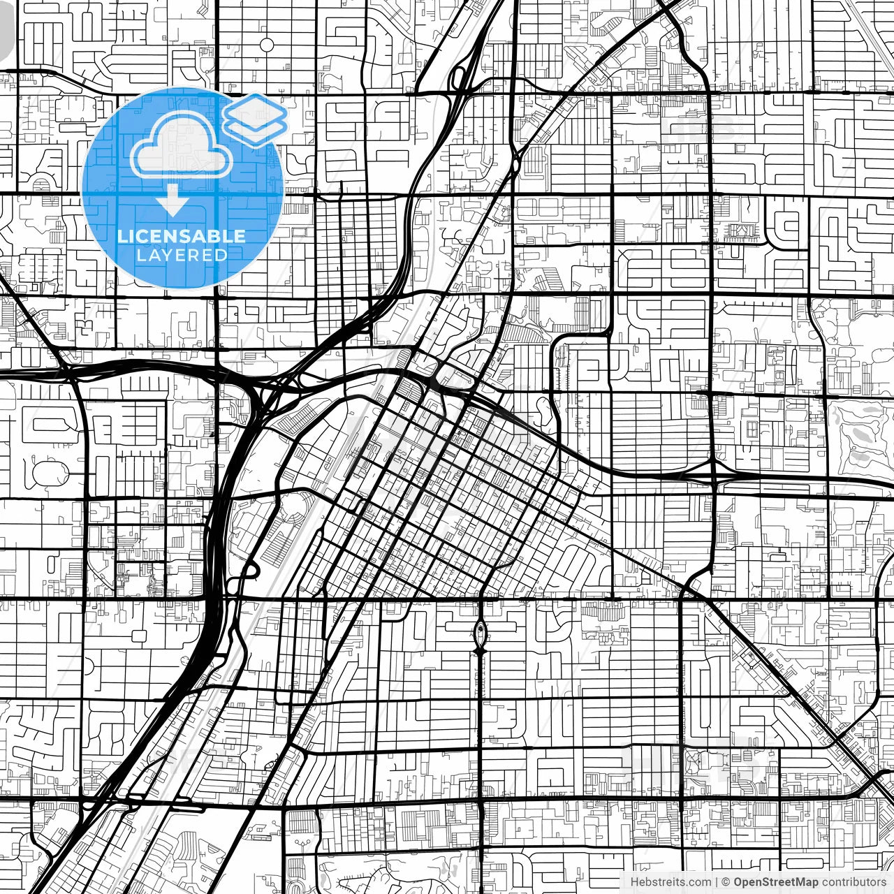 Layered PDF map of Las Vegas, Nevada, United States