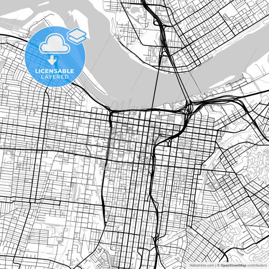 Layered PDF map of Louisville, Kentucky, United States