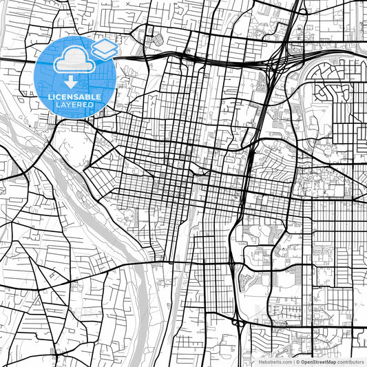 Layered PDF map of Albuquerque, New Mexico, United States