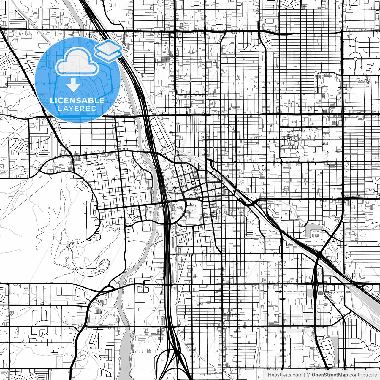 Layered PDF map of Tucson, Arizona, United States