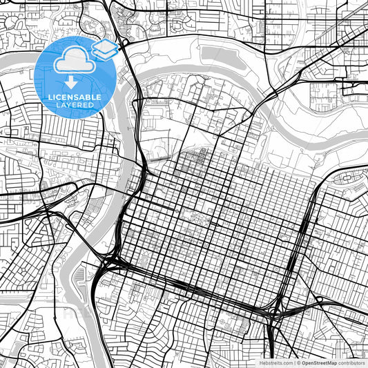 Layered PDF map of Sacramento, California, United States