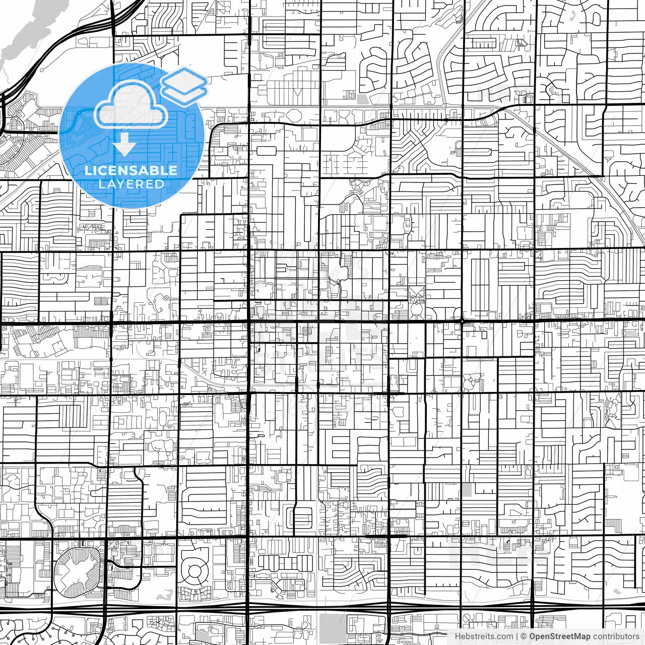 Layered PDF map of Mesa, Arizona, United States