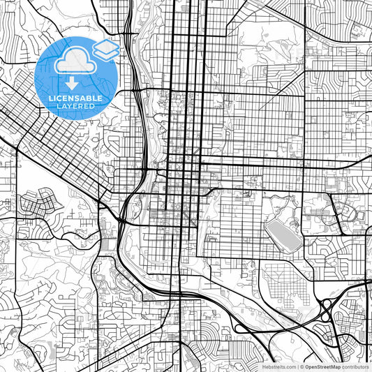 Layered PDF map of Colorado Springs, Colorado, United States