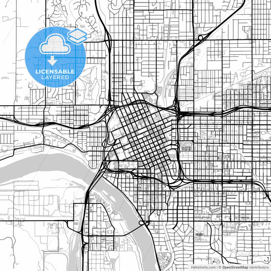 Layered PDF map of Tulsa, Oklahoma, United States