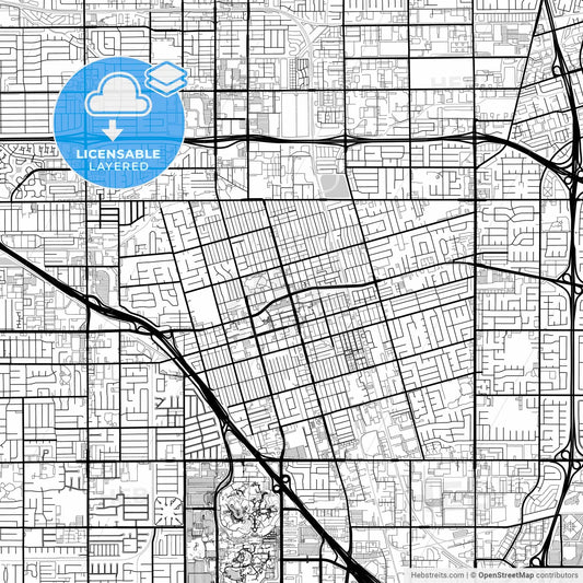 Layered PDF map of Anaheim, California, United States