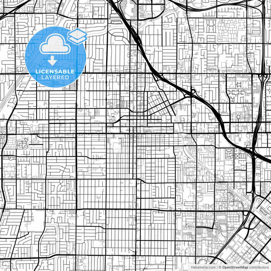 Layered PDF map of Santa Ana, California, United States