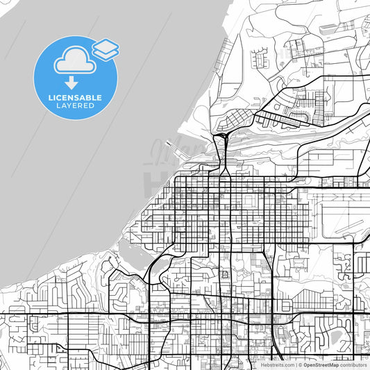 Layered PDF map of Anchorage, Alaska, United States