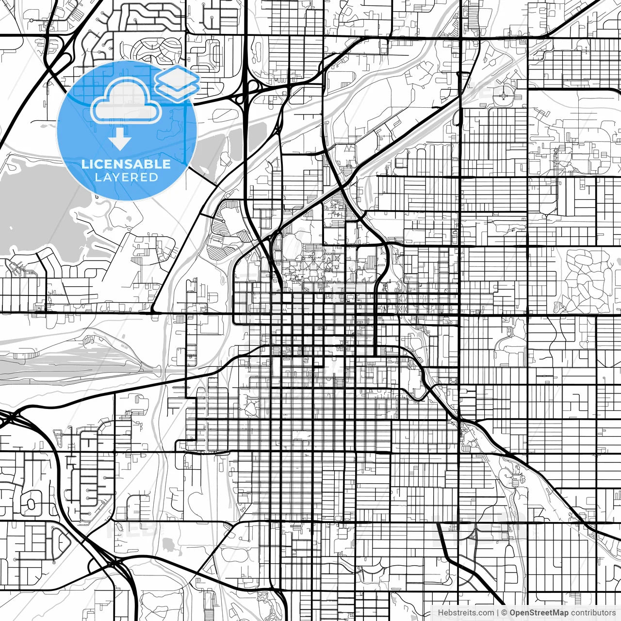 Layered PDF map of Lincoln, Nebraska, United States