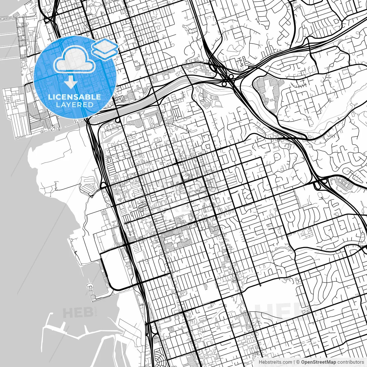 Layered PDF map of Chula Vista, California, United States