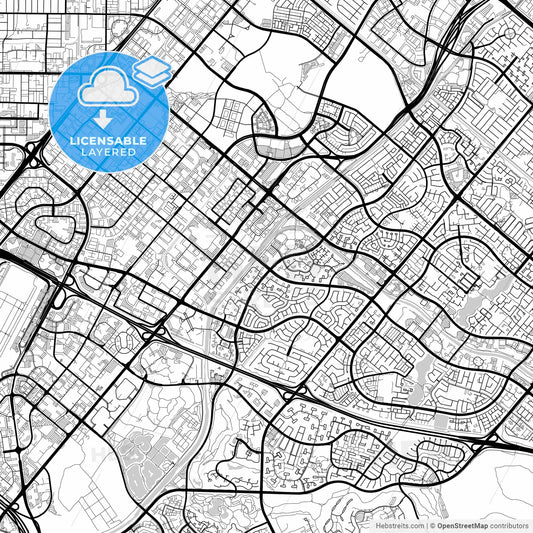 Layered PDF map of Irvine, California, United States