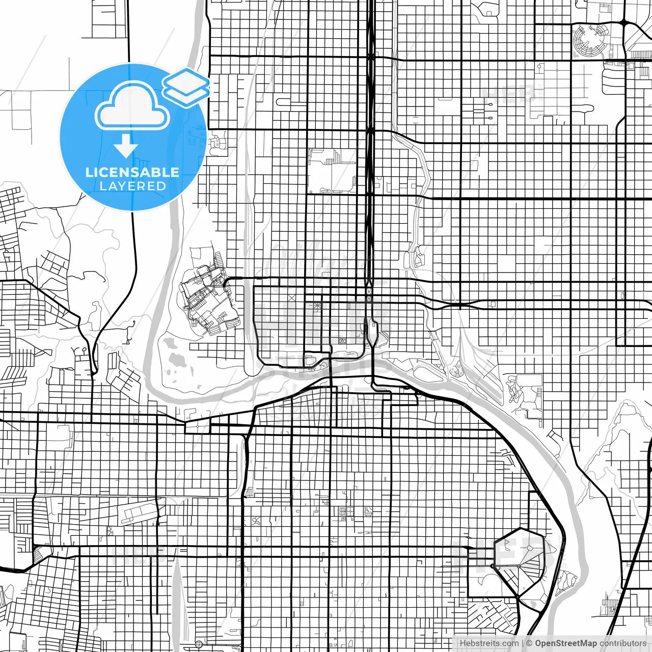 Layered PDF map of Laredo, Texas, United States