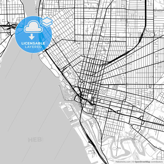 Layered PDF map of Buffalo, New York, United States