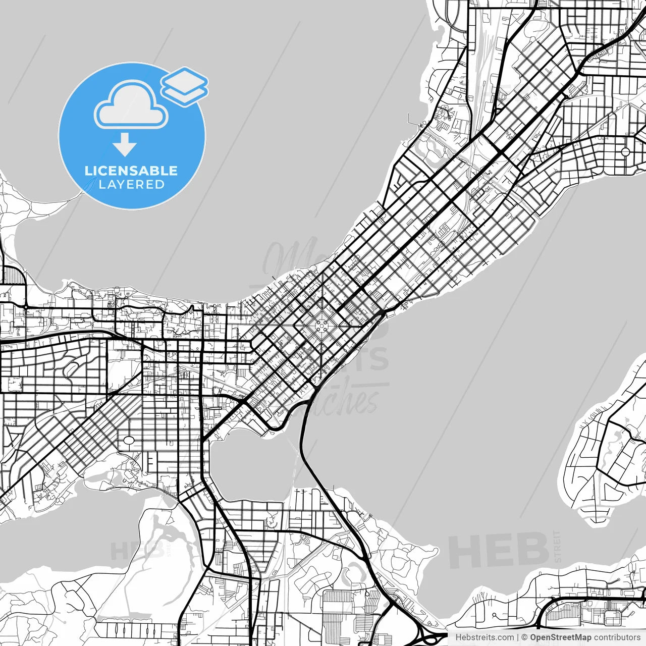 Layered PDF map of Madison, Wisconsin, United States