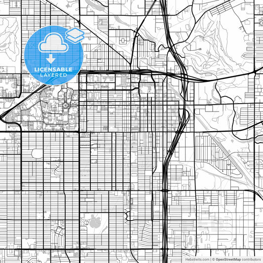 Layered PDF map of Lubbock, Texas, United States