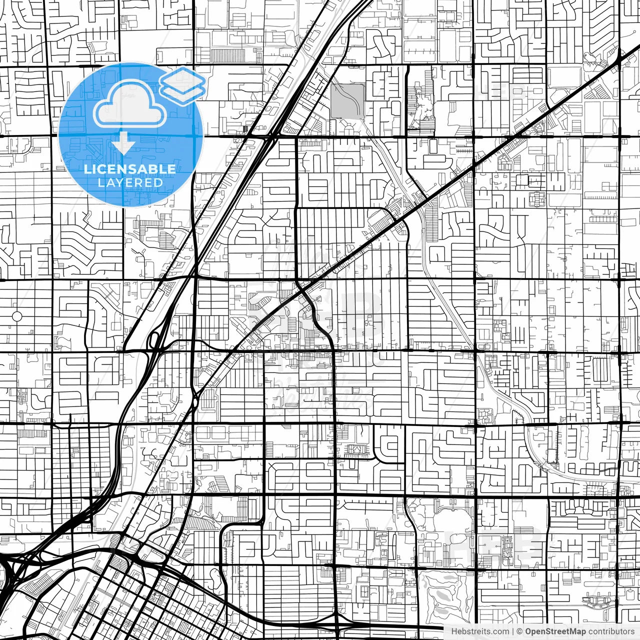 Layered PDF map of North Las Vegas, Nevada, United States