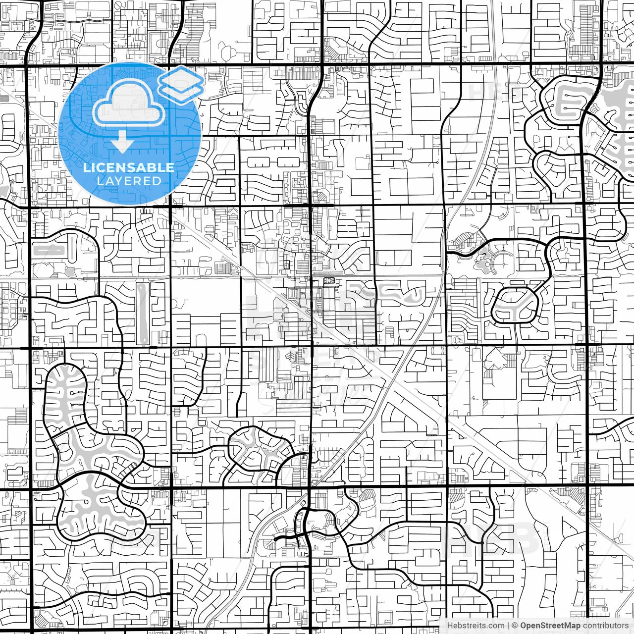 Layered PDF map of Gilbert, Arizona, United States