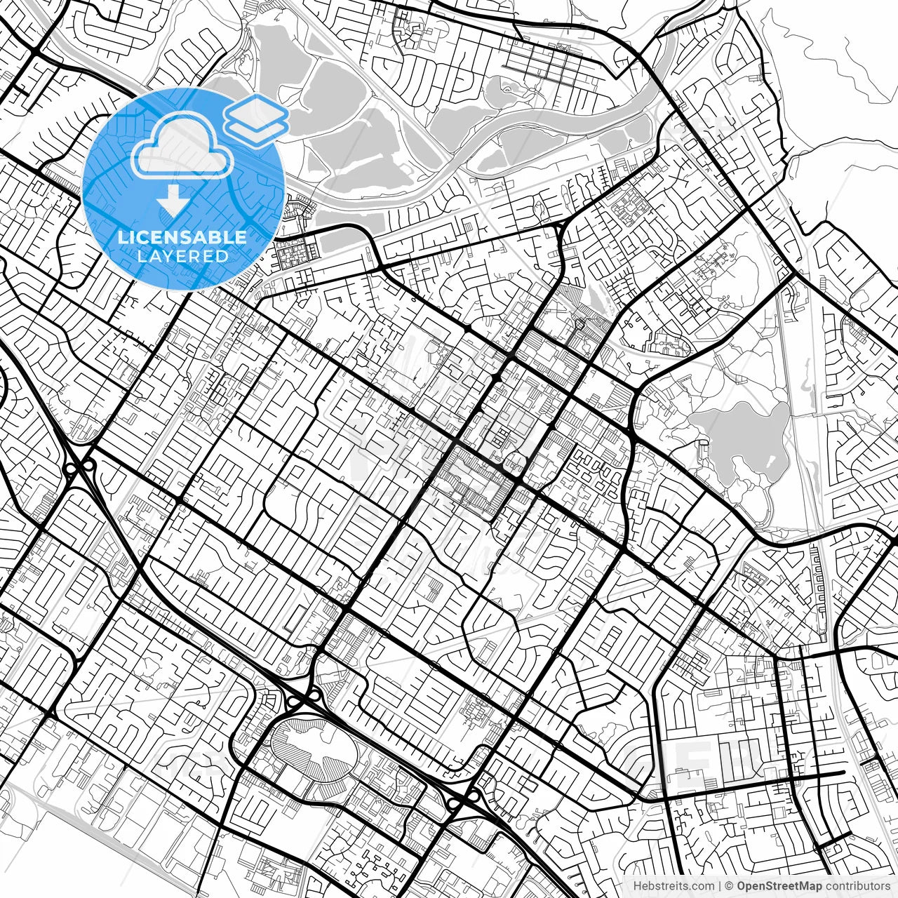 Layered PDF map of Fremont, California, United States