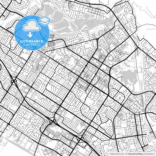 Layered PDF map of Fremont, California, United States