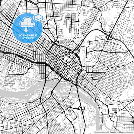 Layered PDF map of Richmond, Virginia, United States