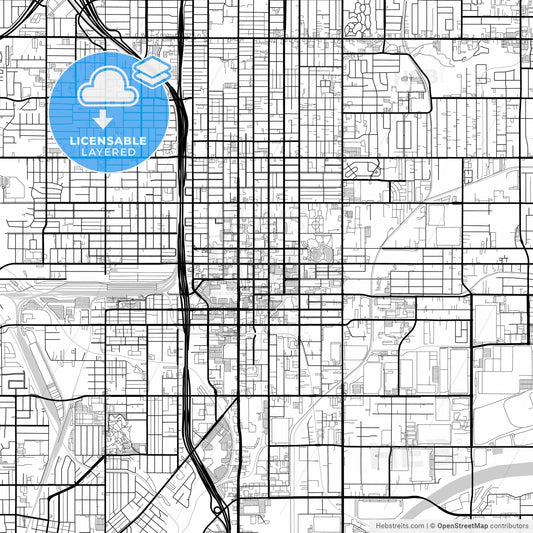 Layered PDF map of San Bernardino, California, United States
